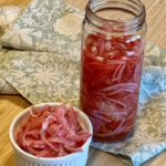 quick pickled red onions in jar