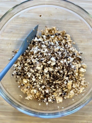 tofu taco meat in mixing bowl
