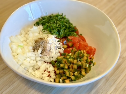 pico de gallo ingredients in bowl