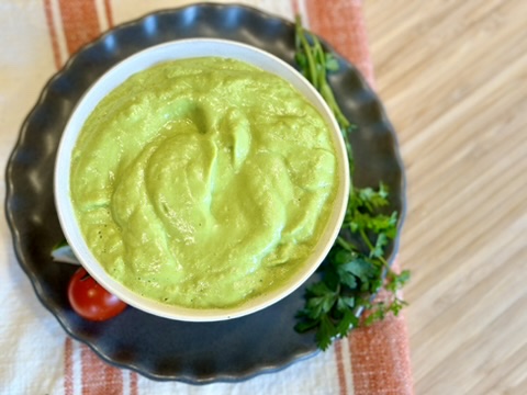 avo cilantro sauce top view