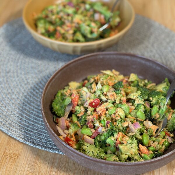 broccoli crunch salad in bowl