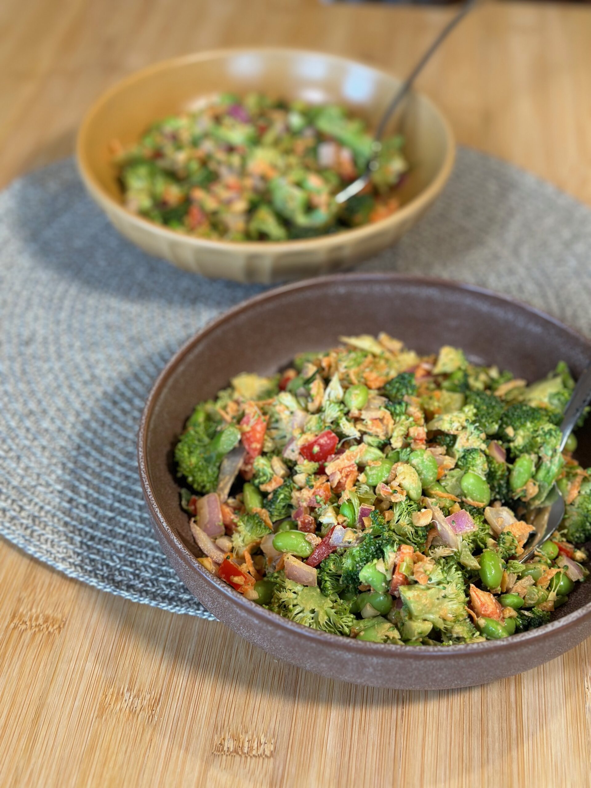 broccoli crunch salad in bowl