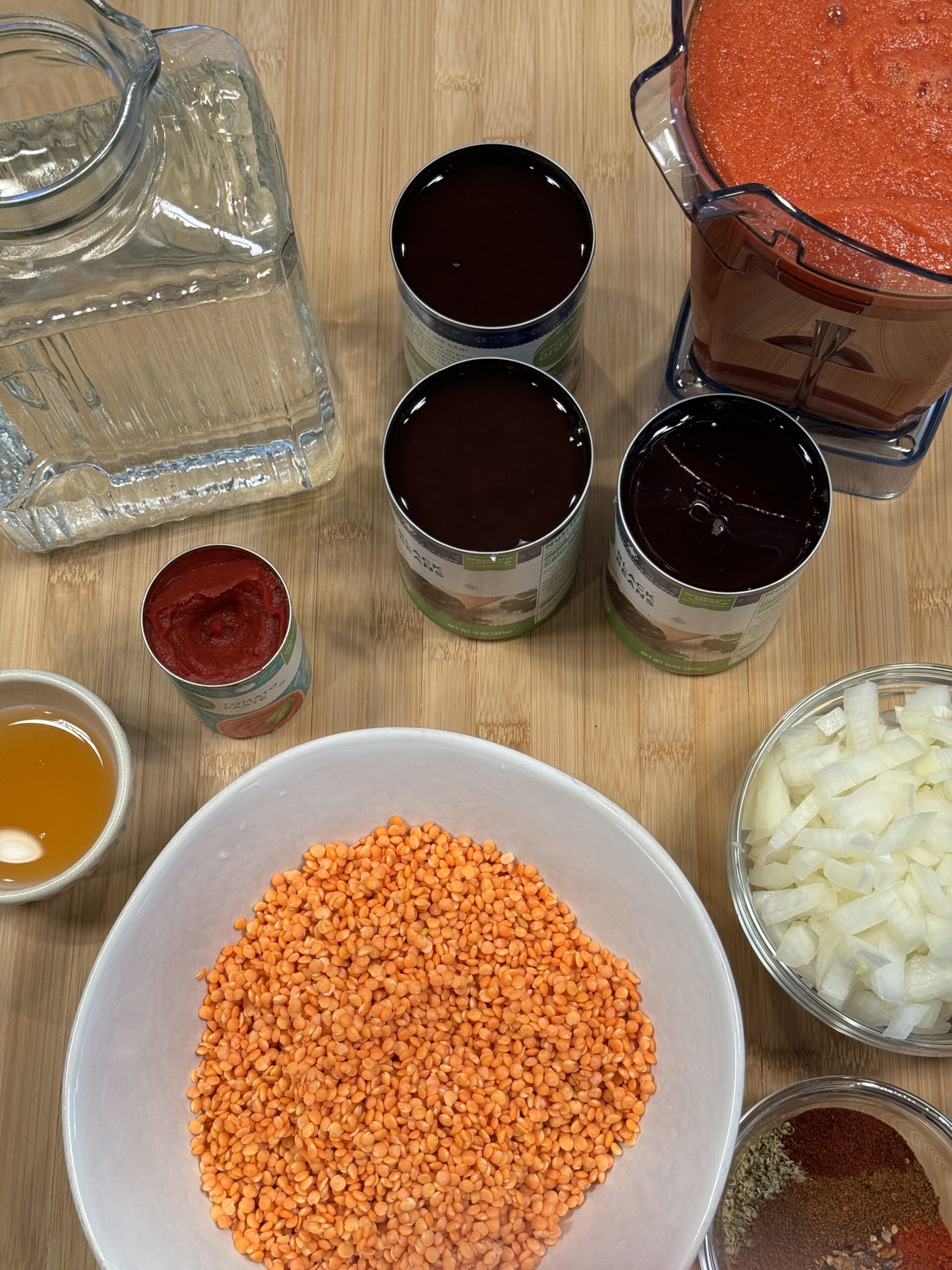 red lentil chili ingredients
