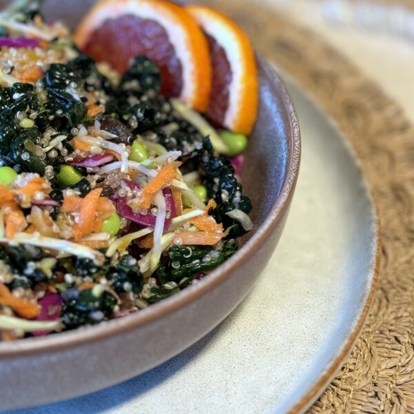 kale quinoa in bowl