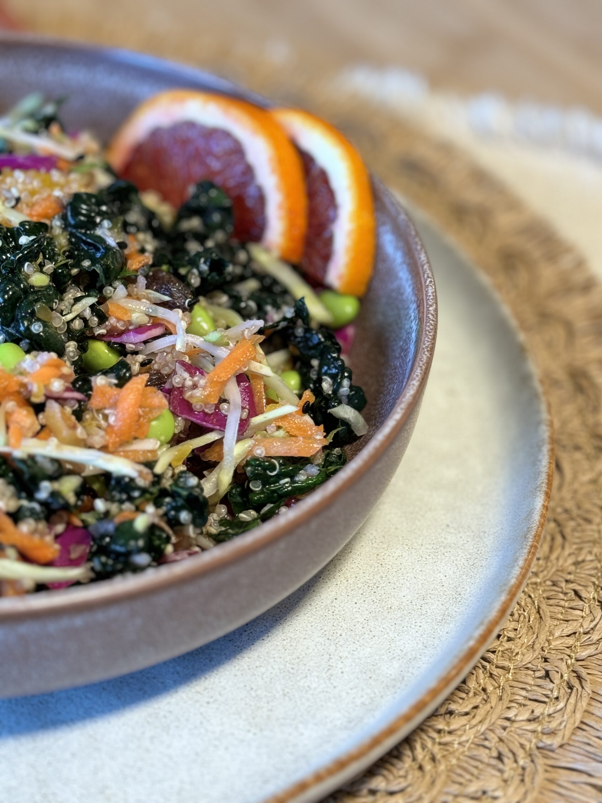kale quinoa in bowl