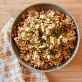 artichoke sun dried quinoa in bowl