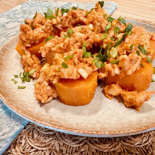 risotto sweet potato plated