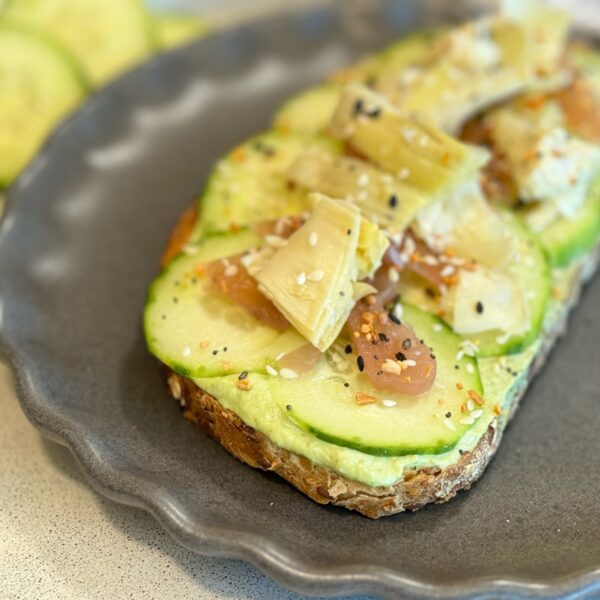 basil edamame toast