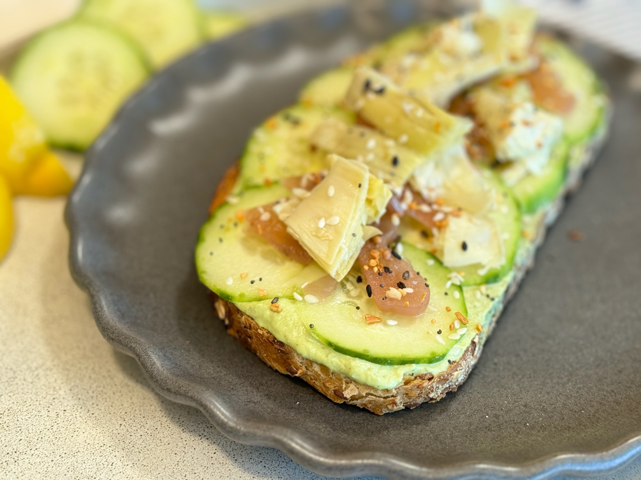 basil edamame toast