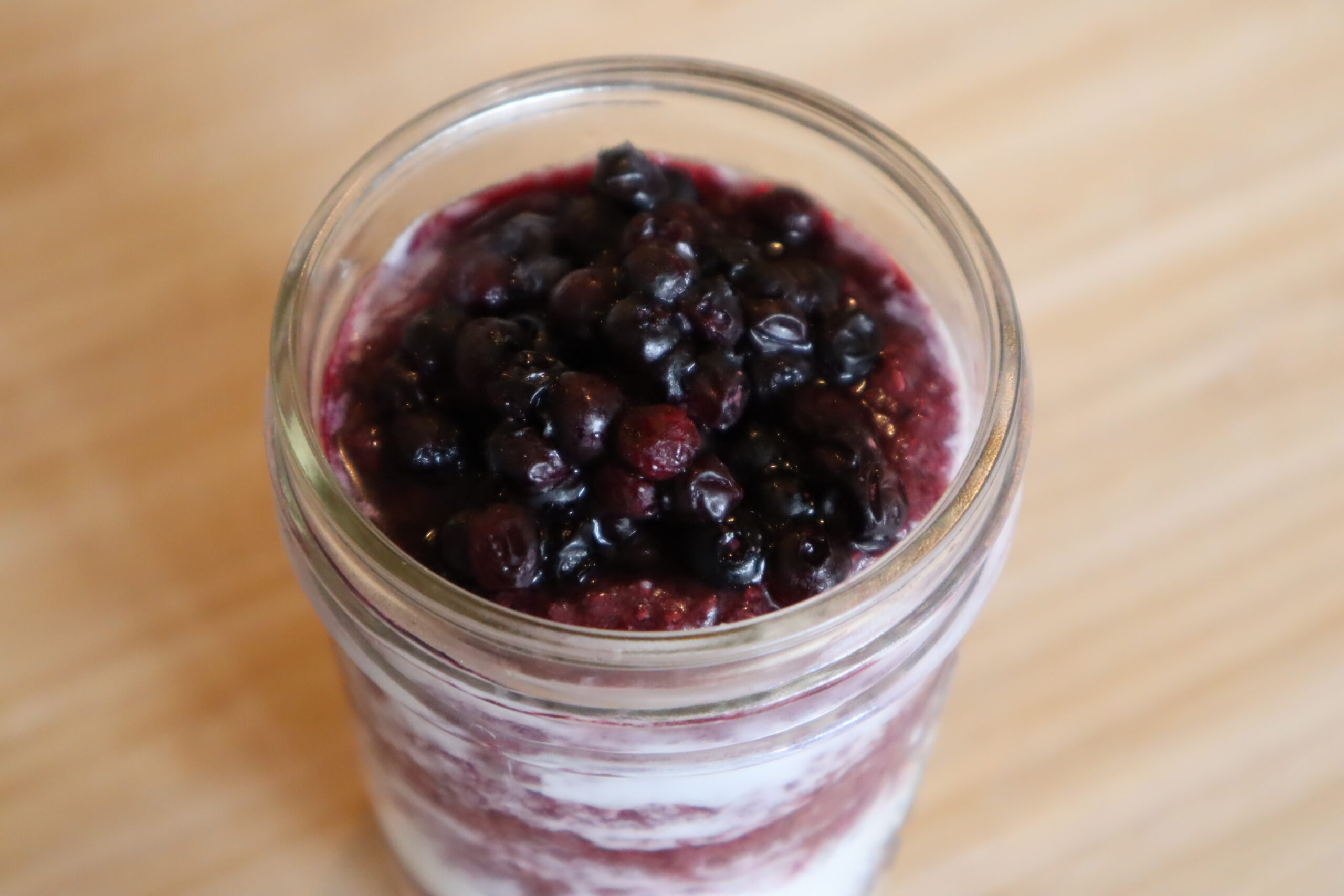 blueberry chia pudding top view