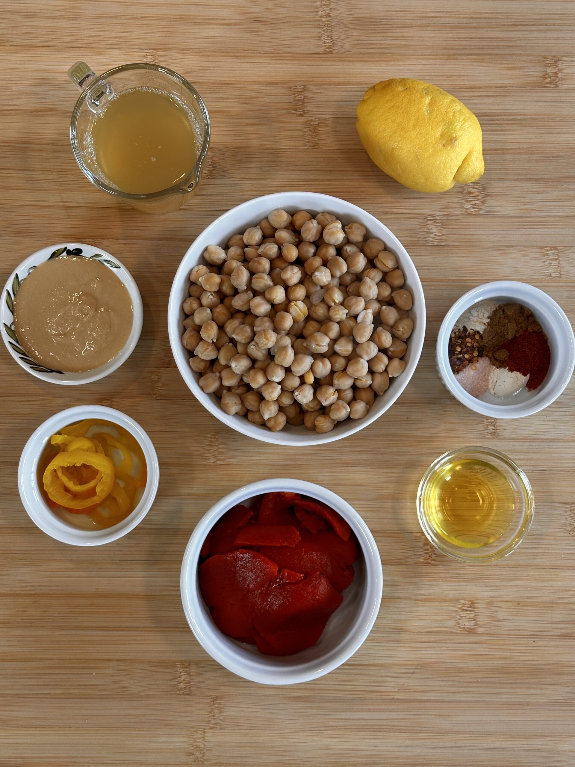 hummus ingredients top view