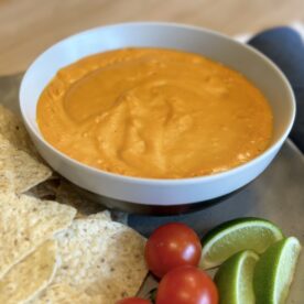 vegan nacho cheese sauce plated